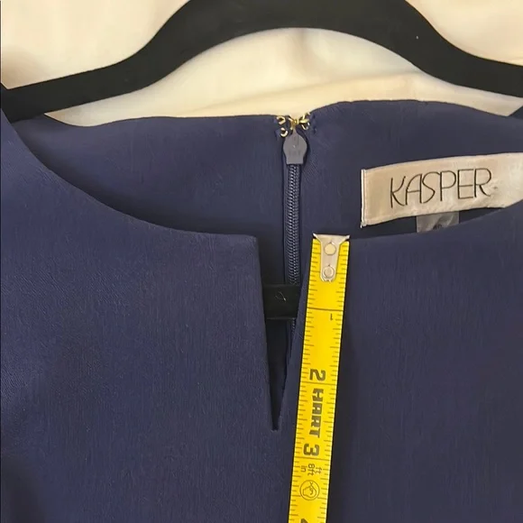 Royal Blue Summer Sleeveless Kasper Dress With Cutout. Sz 8P - Picture 7 of 11